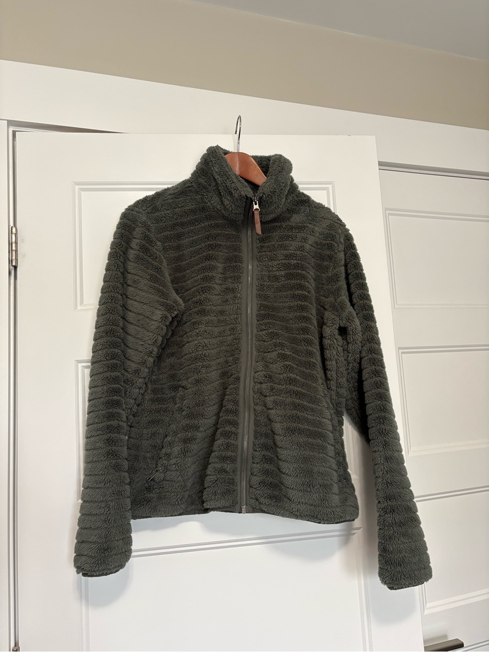Columbia Womens Hunter Green Full Zip Thick Furry Fleece Jacket Sz large